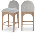 Waldorf - Chenille Stool With Natural Legs - Meridian Furniture - Counter Height (24" - 27") - Elite Enclave Home