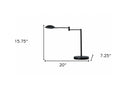 Metal Swing Arm Desk Table Lamp With Shade - Black