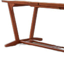 Solid Wood Extendable Outdoor Dining Table With Umbrella Hole - Brown