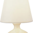 12" Ceramic Bedside Table Lamp With White Shade - Beige