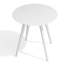 Rounded Metal Outdoor Side Table - White