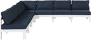 Nizuc - Outdoor Patio 7 Piece Modular Sectional With White Frame - Meridian Furniture - Stationary Sectionals- Elite Enclave Home