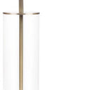 Metal Cylinder USB Table Lamp With Empire Shade - Clear / Gold / White - HomeRoots - Table Lamps - Elite Enclave Home