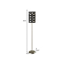 Steel Novelty Floor Lamp With Drum Shade - Silver / Black And White - HomeRoots - Floor Lamps - Elite Enclave Home