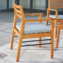 Dining Chair With Metal Supports - Light Wood