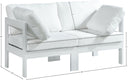 Nizuc - Outdoor Patio 2 Seat Modular Sofa With White Frame - Meridian Furniture - Stationary Sectionals- Elite Enclave Home