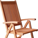 Solid Wood Indoor Outdoor Reclining Arm Chair - Mahogany Brown