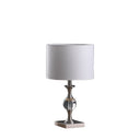 20" Bedside Table Lamp With White Drum Shade - Silver