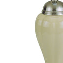 Ceramic Urn Table Lamp With White Empire Shade - Ivory And Silver