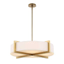 Cresson - 4 Light Drum Pendant - White / Gold - Uttermost - Pendant Lighting- Elite Enclave Home