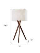 Tripod Leg Table Lamp - Walnut Wood
