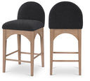 Waldorf - Boucle Stool With Natural Legs - Meridian Furniture - Counter Height (24" - 27") - Elite Enclave Home