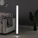 Column Floor Lamp With Clear Drum Shade - White - HomeRoots - Floor Lamps - Elite Enclave Home