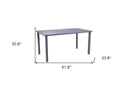 Metal Outdoor Dining Table With Umbrella Hole - Black