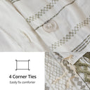 Imani - 3 Piece Full/Queen Printed Duvet Cover Set - Sage/Ivory