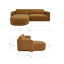 Emmy - Sectional Left - Ginger / Brown - Moe's Home Collection - Stationary Sectionals - Elite Enclave Home