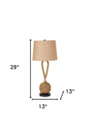 Ceramic Novelty Table Lamps With Brown Empire Shade (Set of 2) - Black
