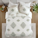 Tahli - 3 Piece Cotton Blend Chenille Comforter Set - Green