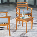 20" Square Solid Wood Outdoor Side Table - Natural