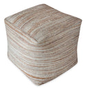 Uttermost Shiro Pouf – Beige – handwoven natural hemp tones in butterscotch and light tan