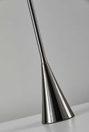 Black Metal Tall White Shade Table Lamp - Nickel Finish