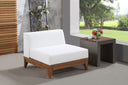 Rio Armless Chair – Off White – solid acacia wood frame with water-resistant fabric cushions