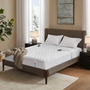 Cotton - California King Cotton Deep Pocket Heated Mattress Pad-20 Heat Settings - White