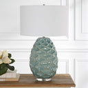Laced Up - Sea Foam Glass Table Lamp