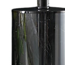 Glass LED Cylinder Table Lamp With Nightlight And White Drum Shade - Black - HomeRoots - Table Lamps - Elite Enclave Home