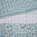 Caralie - 4 Piece King Seersucker Coverlet Set With Throw Pillow - Aqua