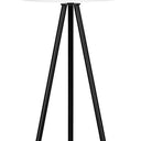 Floor Lamp With Cream Drum Shade - Matte Black - HomeRoots - Floor Lamps - Elite Enclave Home