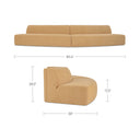 Naomi - 2 Piece Convex Modular Sectional - Golden Yellow - Moe's Home Collection - Stationary Sectionals - Elite Enclave Home