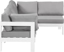 Nizuc - Outdoor Patio 4 Piece Modular Sectional With White Frame