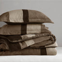 Boulder Stripe - King/California King Pieced Comforter Set - Brown