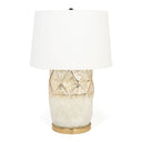 Mercury Glass Table Lamp With White Cone Shade - White And Gold