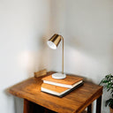Lamp Base LED With Bronze Shade - White