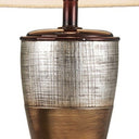Exotic Wide Stripe Table Lamp - Brown And Gold