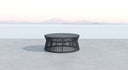 Milano - Table With Round Honed Absolute Granite Insert Top