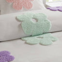 Gracie - Floral Reversible Tufted Chenille Duvet Cover Set - White / Purple