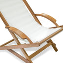 Wood Solid Wood Indoor Outdoor Deck Chair - White And Natural