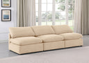 Indulge - Velvet 3 Seat Modular Armless Sofa - Meridian Furniture - Stationary Sectionals - Elite Enclave Home