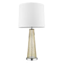 Glass Buffet Lamp With Off-White Empire Shade - Champagne