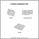 Rhapsody - 6 Piece Reversible Coverlet Set - Navy