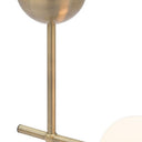 Metal Bedside Table Lamp With Off - White Globe Shade - Brass - HomeRoots - Table Lamps - Elite Enclave Home