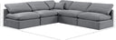 Indulge - Velvet 5 Piece Modular Corner Armless Sectional - Meridian Furniture - Stationary Sectionals - Elite Enclave Home