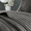 Serene - King Hand Quilted Coverlet Set - Gray