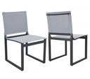 Aluminum Indoor Outdoor Dining Chair (Set of 2) - Gray And Black