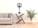 Metal Industrial Cage Design Three Light Table Lamp - Black