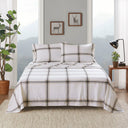 Flannel - 4 Piece California King Sheet Set - Tan Plaid