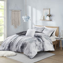 Cassiopeia - Watercolor Tie Dye Printed Twin Comforter Set With Throw Pillow - Charcoal - Intelligent Design - Comforters & Sets - Elite Enclave Home